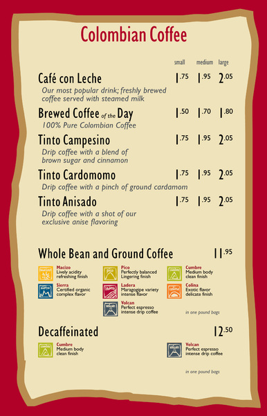trifold menu design
