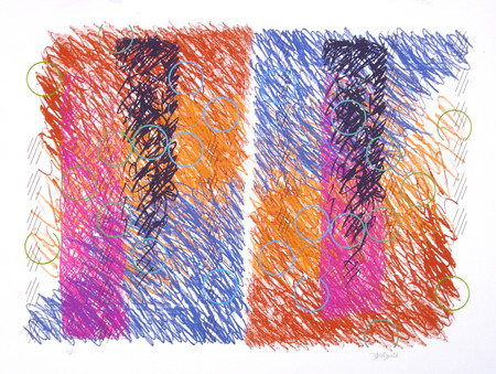 "Visitation" 7 layer/14 impression silk screen 20x30"w : printmaking : daniel mcdonald art director design production fine art painting printmaking manager color artbrooklyn.com